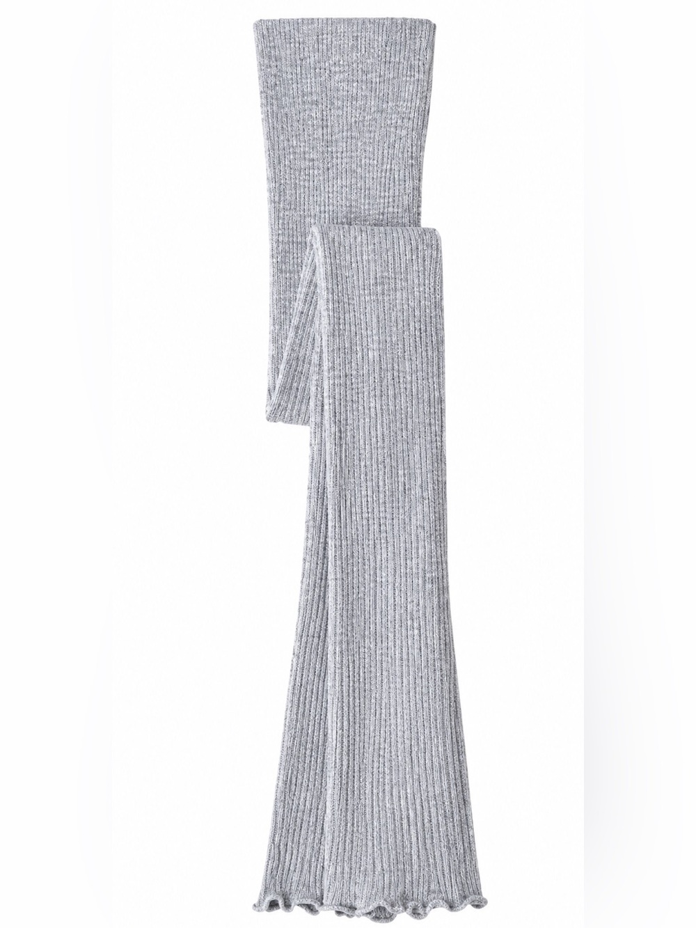 Cat & Jack Light Gray Ribbed Footless Tights - Picture 2 of 3
